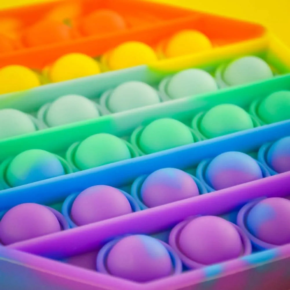 Rainbow Push Popper Fidget Toy-Rainbow Push Popper Fidget Toy