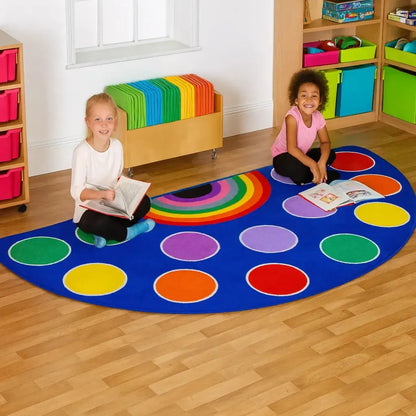 Rainbow Semi Circle Classroom Carpet-Rainbow Semi Circle Classroom Carpet