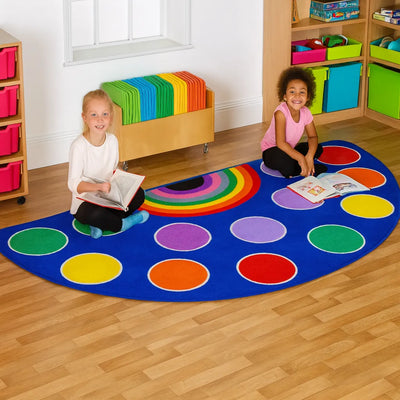 Rainbow Semi Circle Classroom Carpet-Rainbow Semi Circle Classroom Carpet