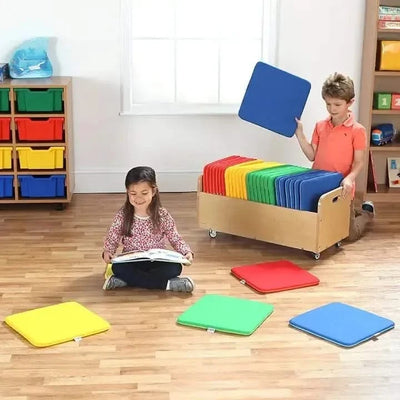 Rainbow Square Cushions and Tuf 2 Trolley Set of 32-Rainbow Square Cushions and Tuf 2 Trolley Set of 32