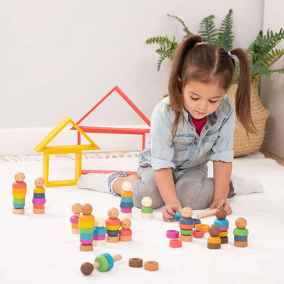Rainbow Wooden Community People-Rainbow Wooden Community People