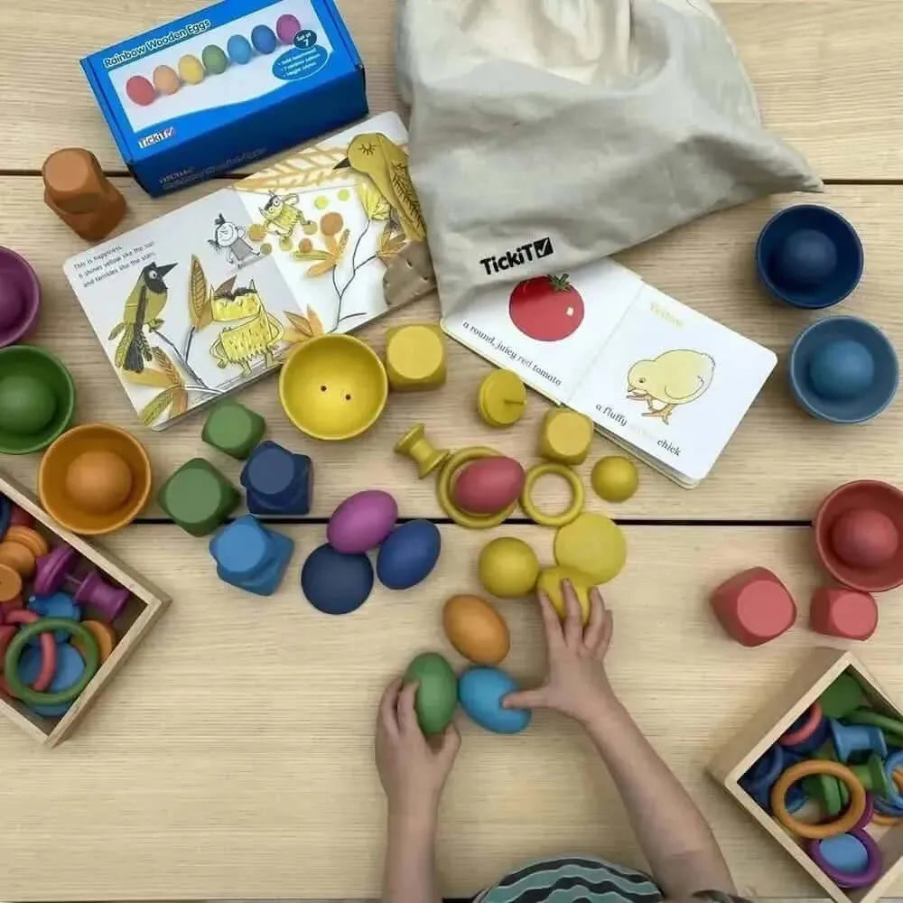 Rainbow Wooden Eggs-Rainbow Wooden Eggs