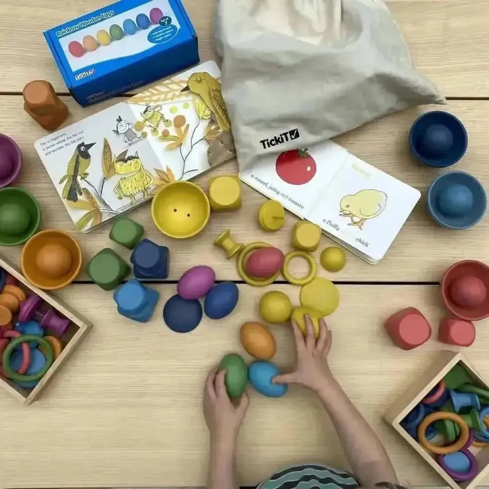 Rainbow Wooden Eggs-Rainbow Wooden Eggs