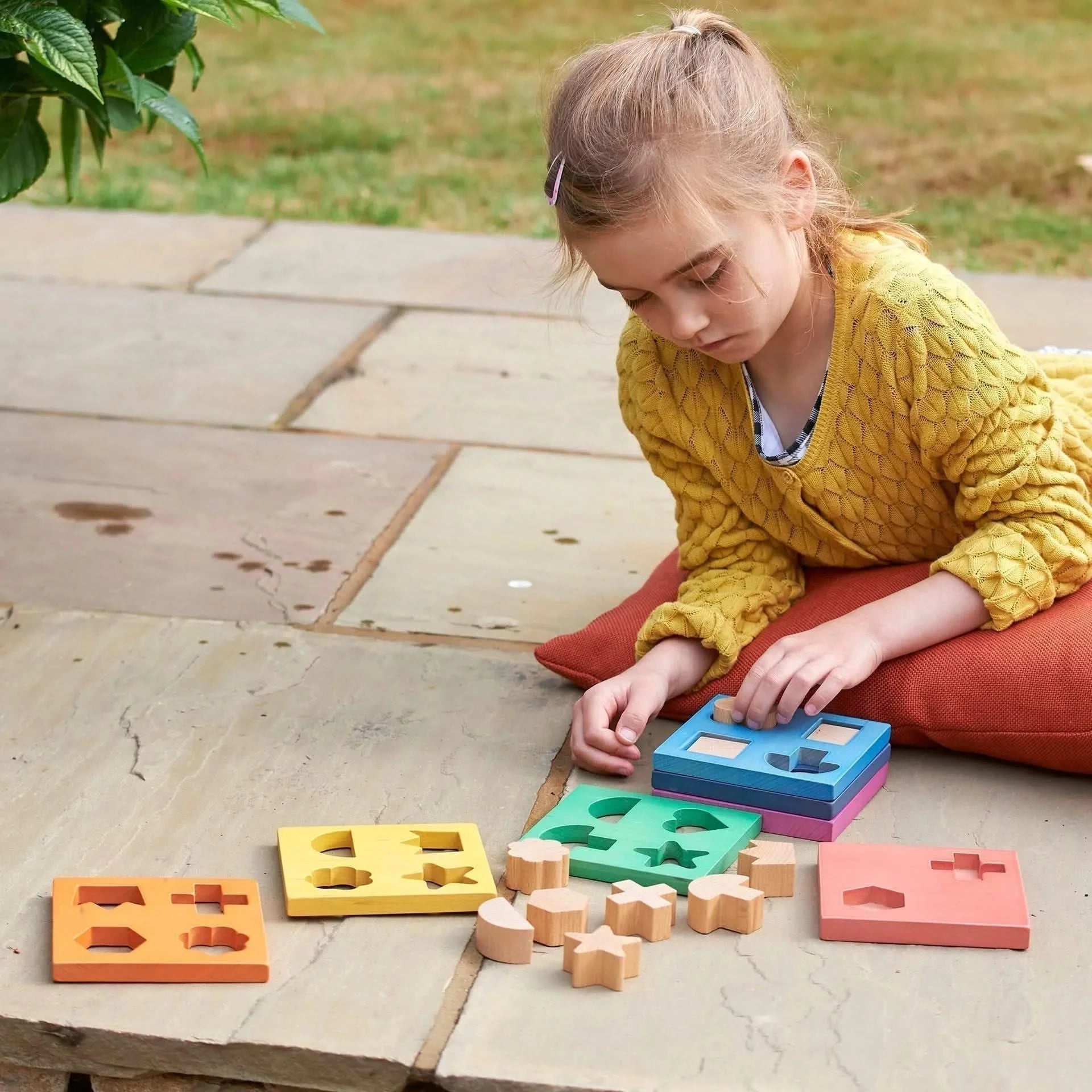 Rainbow Wooden Shape Stacker-Rainbow Wooden Shape Stacker