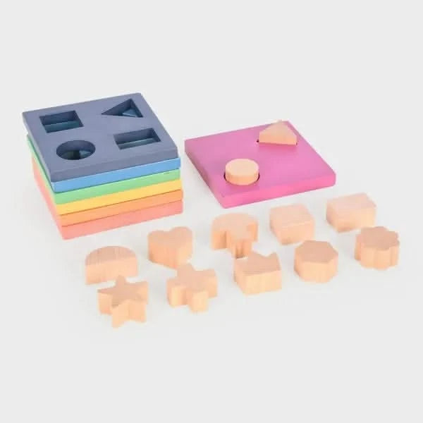 Rainbow Wooden Shape Stacker-Rainbow Wooden Shape Stacker