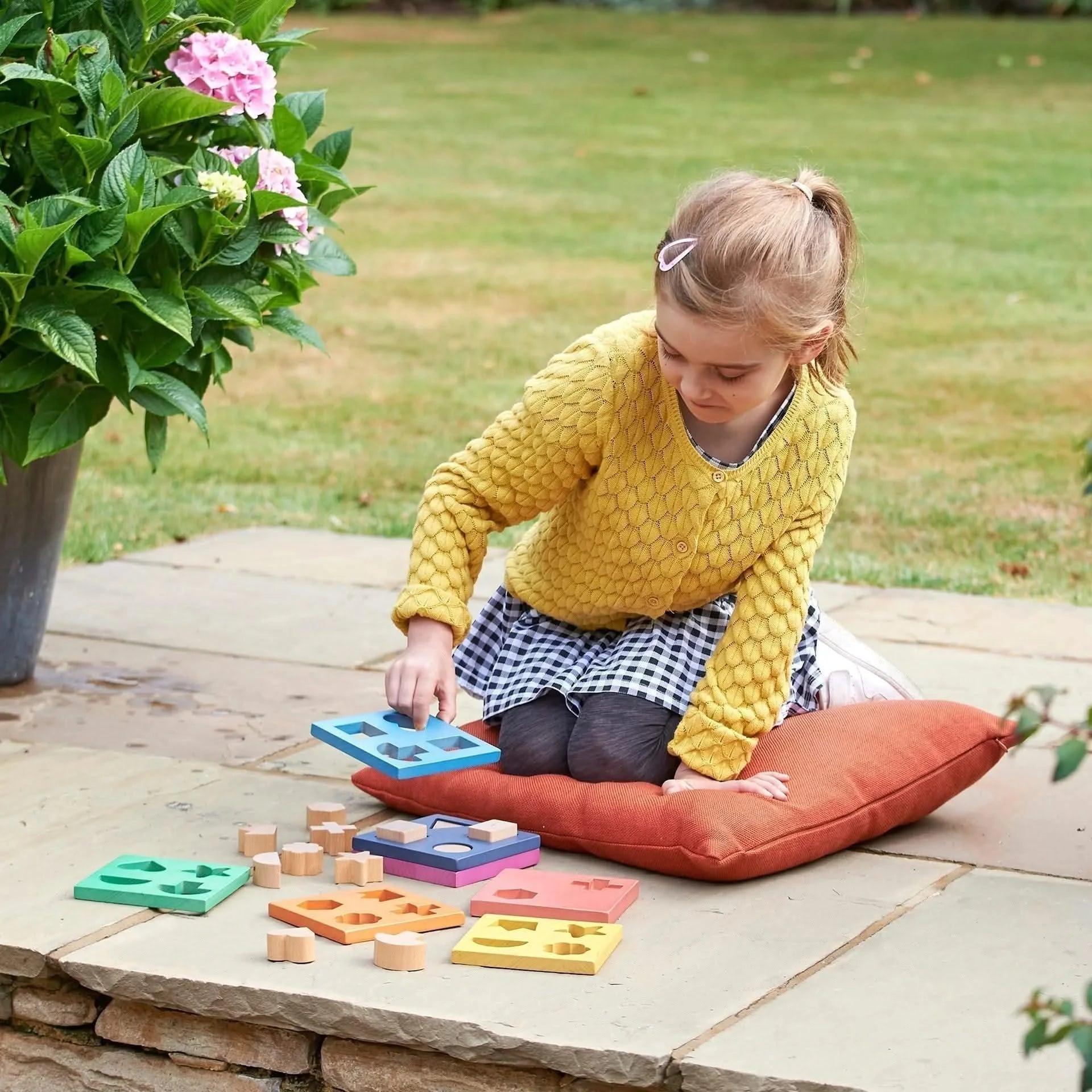 Rainbow Wooden Shape Stacker-Rainbow Wooden Shape Stacker