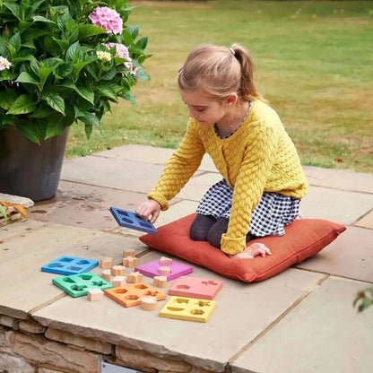 Rainbow Wooden Shape Stacker-Rainbow Wooden Shape Stacker