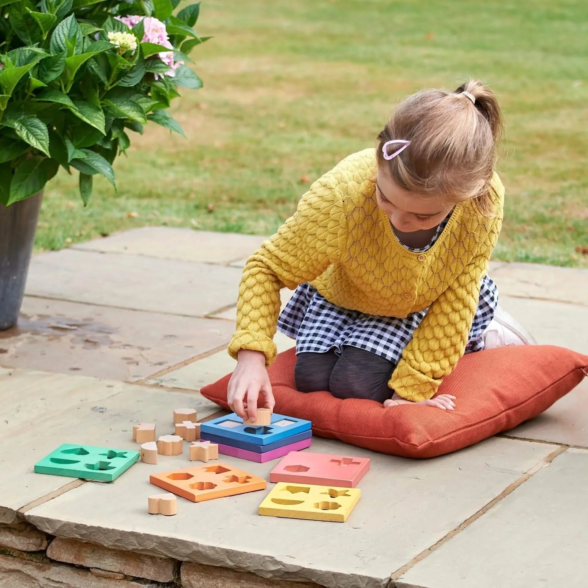 Rainbow Wooden Shape Stacker-Rainbow Wooden Shape Stacker