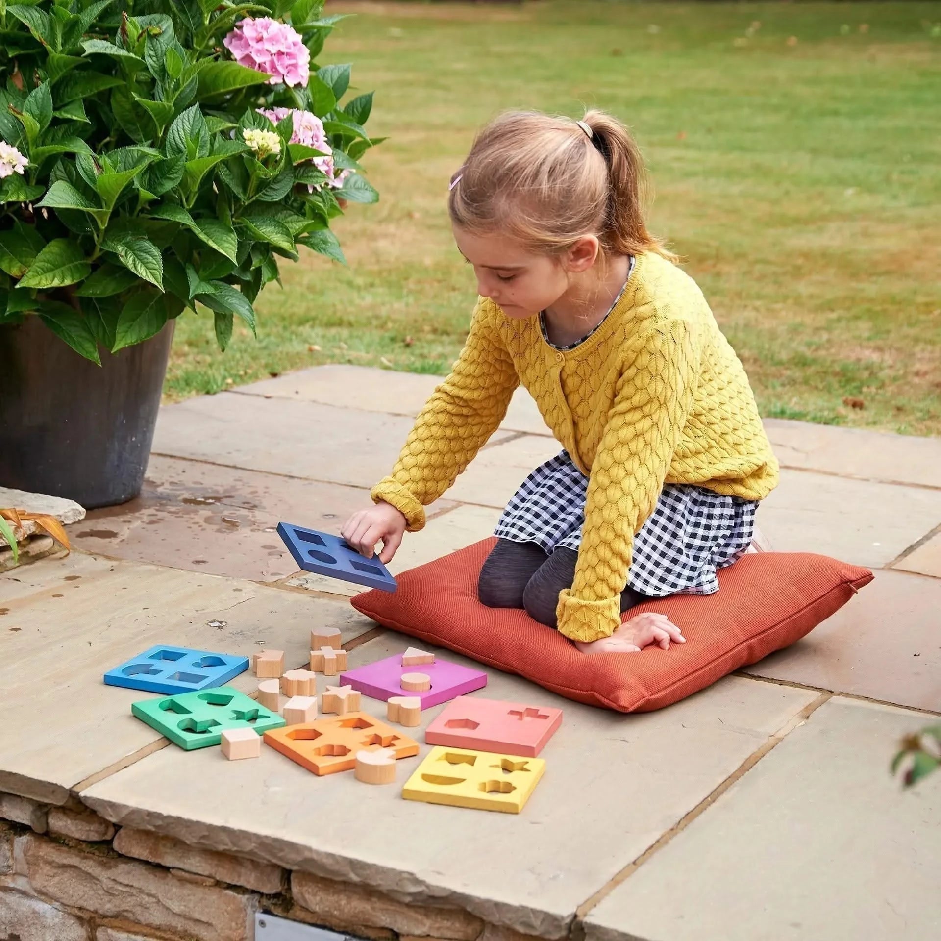 Rainbow Wooden Shape Stacker-Rainbow Wooden Shape Stacker
