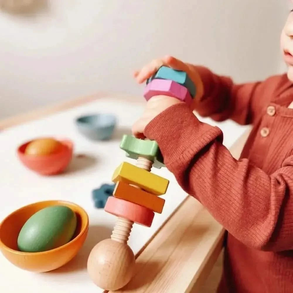 Rainbow Wooden Shape Twister-Rainbow Wooden Shape Twister