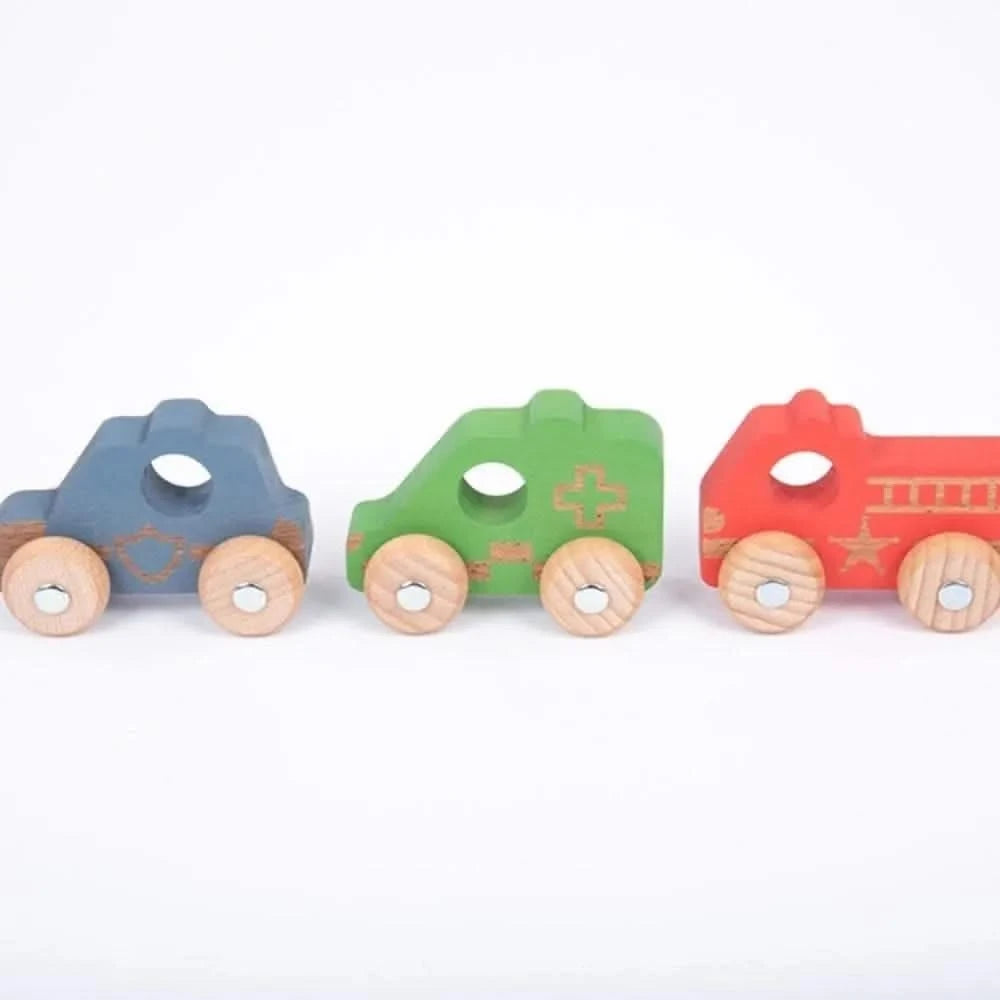 Rainbow Wooden Vehicles Set - Pk12-Rainbow Wooden Vehicles Set - Pk12