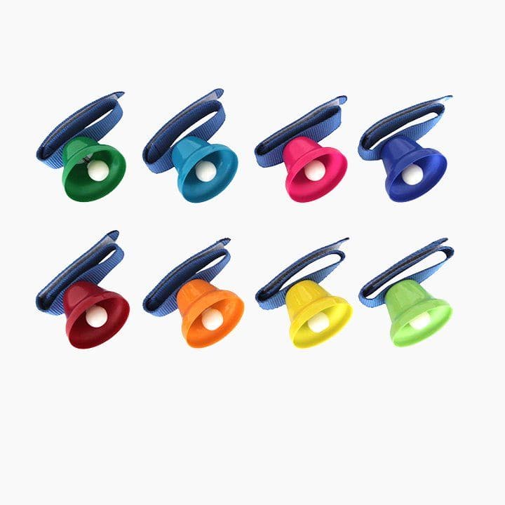 Rainbow Wrist Bells Set of 8, Beautiful set of 8 Wrist bells designed for children to use. Each bell is differentiated by colour and sounds one note of the octave. Each bell has a wrist strap with Velcro which is perfect for young children and those who are unable to grip a hand bell. The set comes with an A4 sheet of music with the notes specifying the colour of the bell to be rung so a group of children can enjoy playing music together. It is great for encouraging interaction and teamwork, Rainbow Wrist B