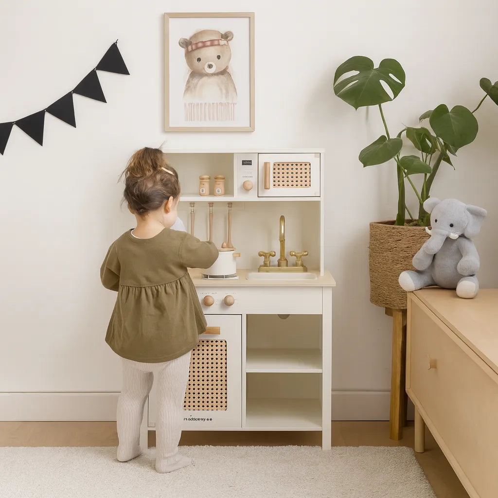 Rattan Wooden Kitchenette-Rattan Wooden Kitchenette