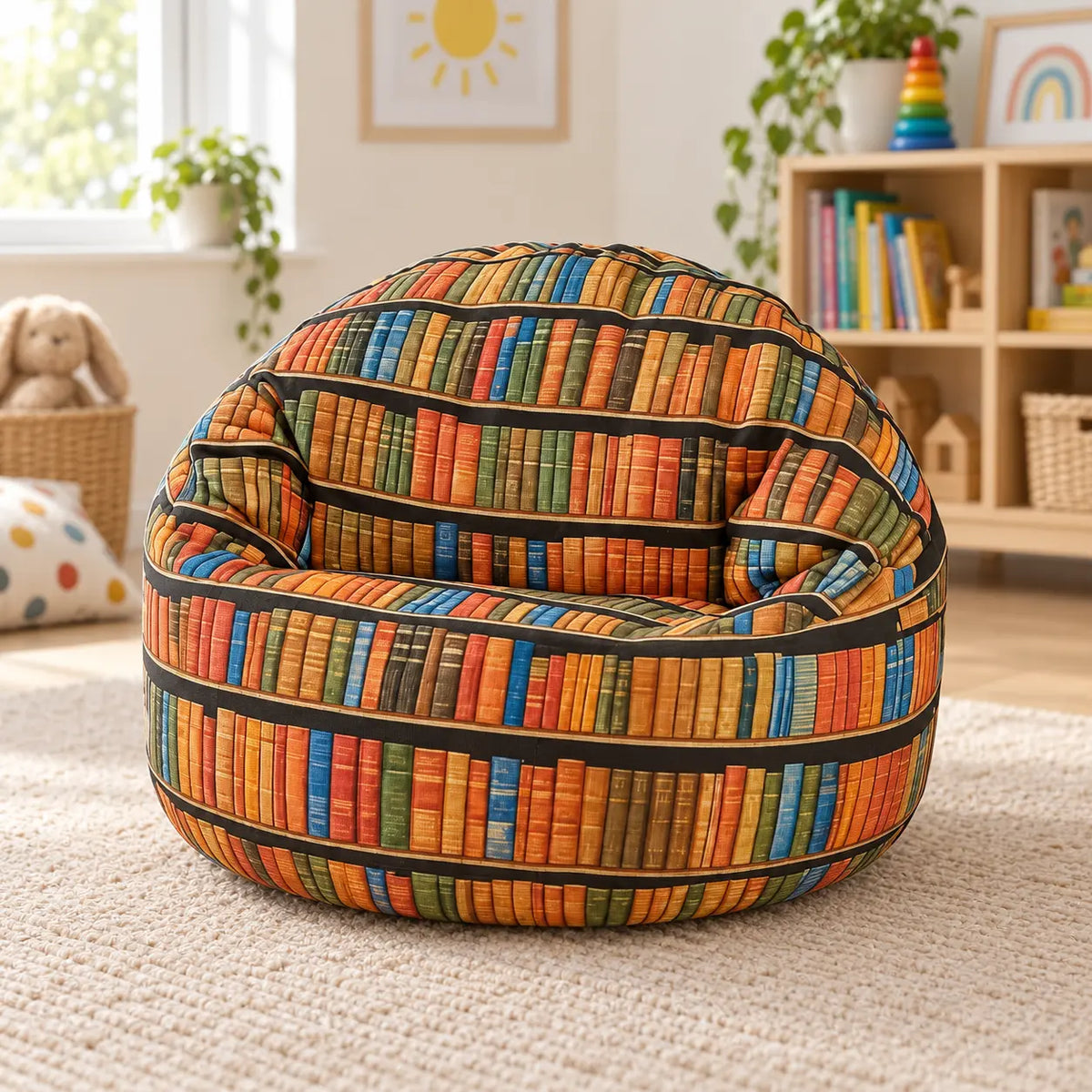 Reading Beany Chair in a nursery quiet corner