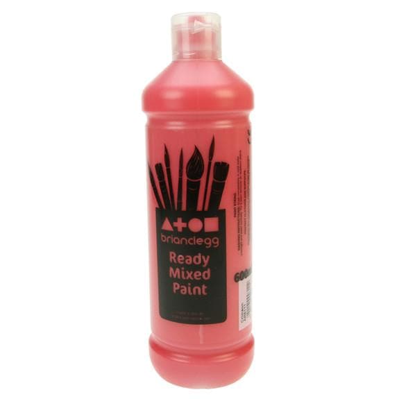 Ready Mixed Liquid Paint 600ml Crimson, Great value ready-mix paint from Brian Clegg, ideal for primary and secondary schools. This paint has a rich, high-saturation colour and a smooth cream consistency making it a pleasure to use. The packaging is super-clear allowing the vibrancy of the colour to shine through, and the flip-top cap is easy for little fingers and helps avoid spillages. This paint can be diluted with water, or mixed with PVA to achieve a thicker and glossier finish, which also means it can