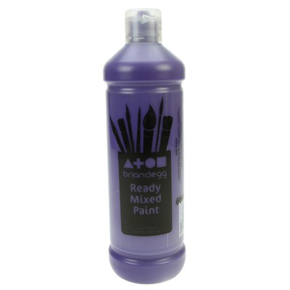 Ready Mixed Paint 600ml Purple, Great value ready-mix paint from Brian Clegg, ideal for primary and secondary schools. This paint has a rich, high-saturation colour and a smooth cream consistency making it a pleasure to use. The packaging is super-clear allowing the vibrancy of the colour to shine through, and the flip-top cap is easy for little fingers and helps avoid spillages. This paint can be diluted with water, or mixed with PVA to achieve a thicker and glossier finish, which also means it can be used