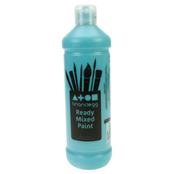 Ready Mixed Paint 600ml Turquoise, Great value ready-mix paint from Brian Clegg, ideal for primary and secondary schools. This paint has a rich, high-saturation colour and a smooth cream consistency making it a pleasure to use. The packaging is super-clear allowing the vibrancy of the colour to shine through, and the flip-top cap is easy for little fingers and helps avoid spillages. This paint can be diluted with water, or mixed with PVA to achieve a thicker and glossier finish, which also means it can be u