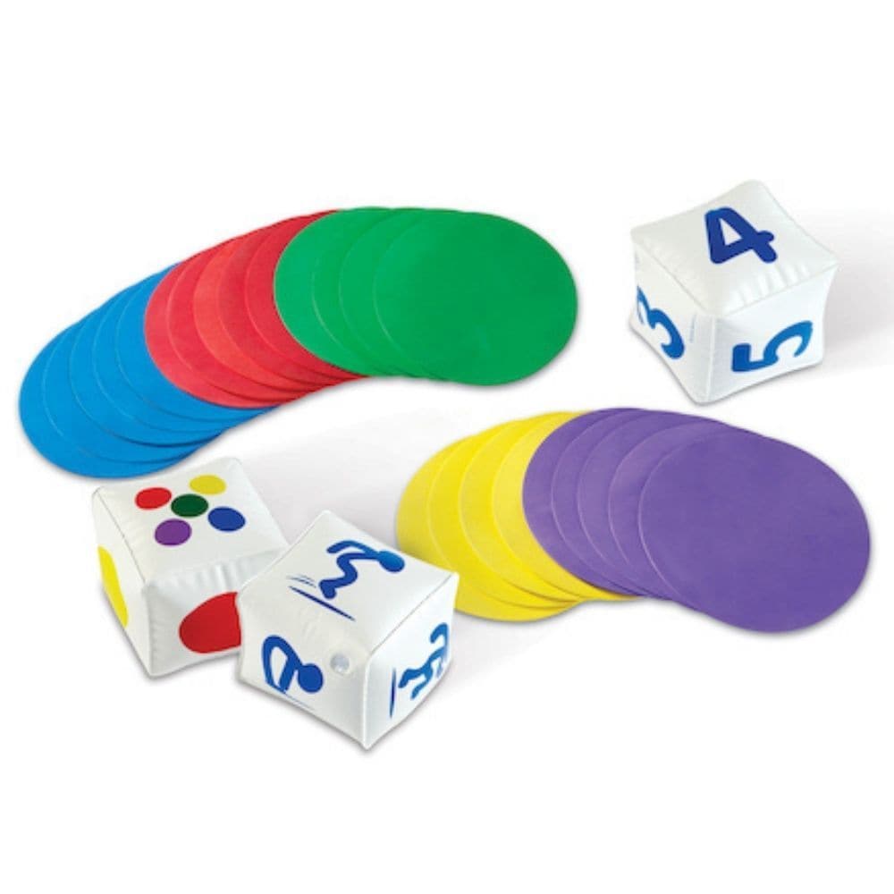 Ready Set Move Classroom Activity Set, Introduce some get up and go to the classroom with this fun Ready Set Move Classroom Activity Set. Get the class moving by rolling giant inflatable dice that chooses the next activity. Children take their starting positions on the colourful foam circle mats and, after a roll of the dice jump, hop and leap through easy to follow exercises. Encourage kids to get active with this fast-paced activity set! Each child stands on one of the coloured foam circle mats Roll the j