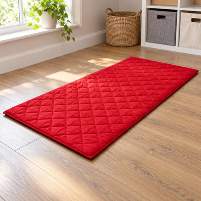 Rectangle Quilted Mat 140 x 70cm Red natural lifestyle image 6