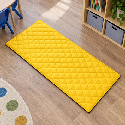 Rectangle Quilted Mat 140 x 70cm Yellow natural lifestyle image 7