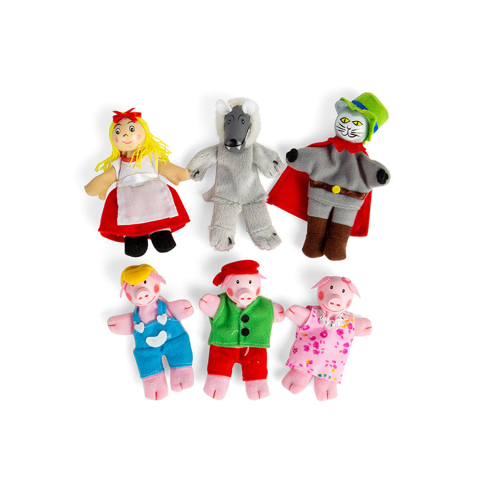 Red Riding Hood Finger Puppets, Everyone's afraid of the big bad wolf, and here he is, along with the full cast of wooden characters from Little Red Riding Hood, re-created as Finger Puppets. These wooden Finger Puppets are perfectly sized for little fingers and an excellent way to develop creative and interactive play sessions - all they need now is a stage. Red Riding Hood Finger Puppets Made from high quality, responsibly sourced materials. Conforms to current European safety standards. Consists of 6 pla