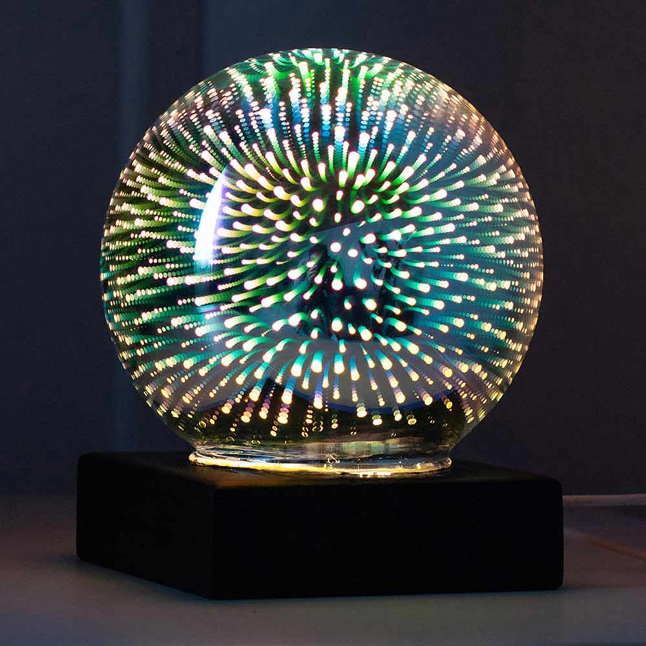 RED5 3D LED Fibre Ball Light, Add a colourful touch to any room with this amazing LED 3D USB fibre ball light from RED5. This 12cm diameter glass ball emits colourful lights in a beautiful pattern giving your room an awesome LED glow.It is USB powered so you can easily place it anywhere. This fun little gadget would make an awesome gift to brighten up any room and its perfect for people of all ages, great for getting the party started! It is ideal for any occasion. Features: Ball Diameter: 12cm Includes a 1