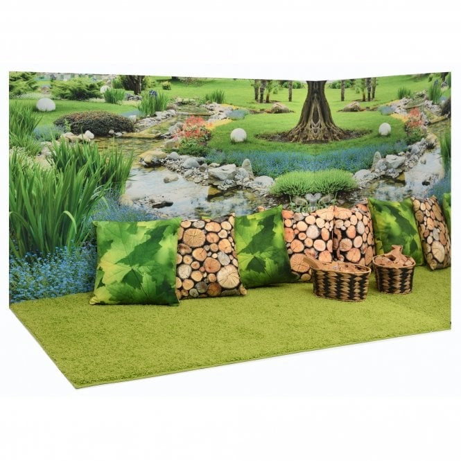 Reflection Corner Spring Babbling Brook, Create a fantastic outdoors area inside with our stunning Reflection Corners which come with 4 nature print scatter cushions. These beautiful scenes can be used in the baby room, or as a reading corner. Each corner comes complete with a wall mirror which will reflect the beautiful rich colours of the scenery and aid small infants to recognise their reflection and being to develop social skills and vocabulary. Our Spring Babbling Brook design is also available as an A