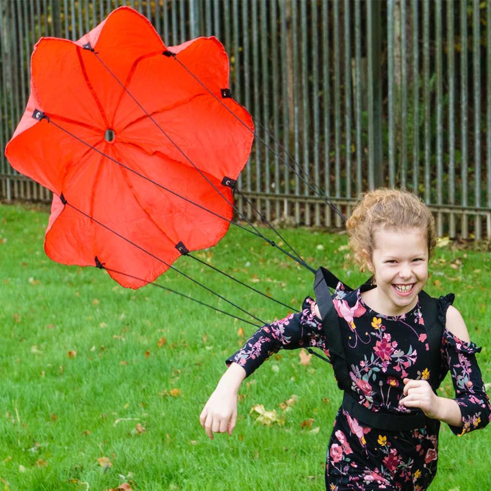 Resistance parachute, Introducing our very large resistance parachute, the ultimate tool to get children up and running! Designed to encourage kids to move, this parachute offers a plethora of benefits beyond just being a fun outdoor activity. One of the key advantages of this resistance parachute is its ability to teach children about the effects of air resistance. As they run with the parachute attached, they will experience firsthand how the resistance slows them down, providing an invaluable lesson in p
