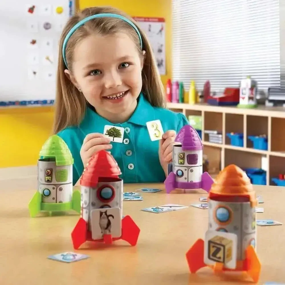 5 Little Rockets Mathlink Cube 100 Pz Editable Five Little Rockets Standing In A Row ...