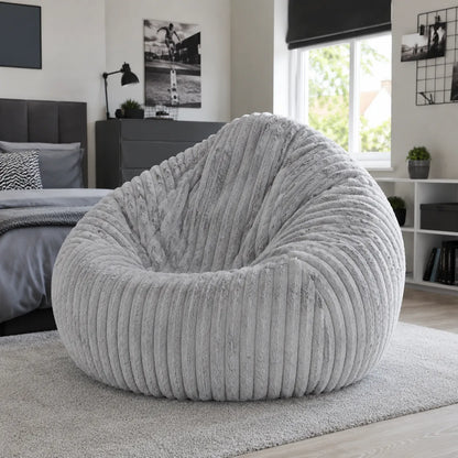 Ribbed Faux Fur Bean Bags Chunky Jumbo Fur in a teenage setting - lifestyle image 5