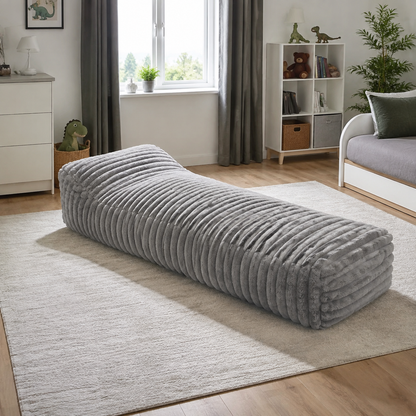 Ribbed Faux Fur Bean Bag Bed in a modern bedroom or lounge - lifestyle image 5
