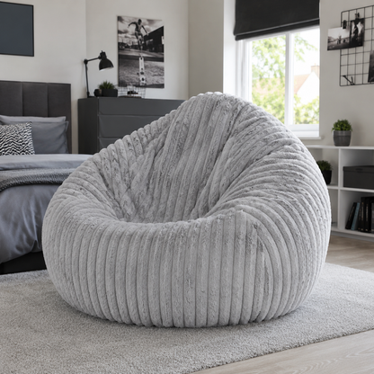 Ribbed Faux Fur Bean Bags Chunky Jumbo Fur in a teenage setting - lifestyle image 5