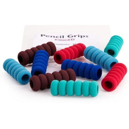 Ridged Comfort Pencil Grips Pack of 4, Introducing the Ridged Comfort Pencil Grips Pack of 4, the ultimate solution for individuals who tend to grip their pencils too tightly. This innovative development from our popular Comfort Pencil Grip series offers unparalleled comfort and security.Featuring a larger size and ridged surface, this pencil grip is designed to improve the hold of those who struggle with excessive grip pressure. The ridged texture provides an excellent grip, allowing for greater control an