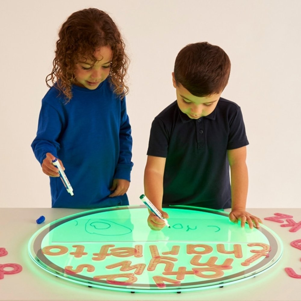 Round Colour Changing Light Panel, Children will be fascinated by the Round Colour Changing Light Panel which allows them to discover a new world bathed in coloured light. The Round Colour Changing Light Panel offers the opportunity to explore the effects of colour mixing, opacity and transparency and to observe natural made objects in a interesting and different way. The Round Colour Changing Light Panel is powered by a low voltage mains power supply, they use the latest LED strips and diffusers to evenly 