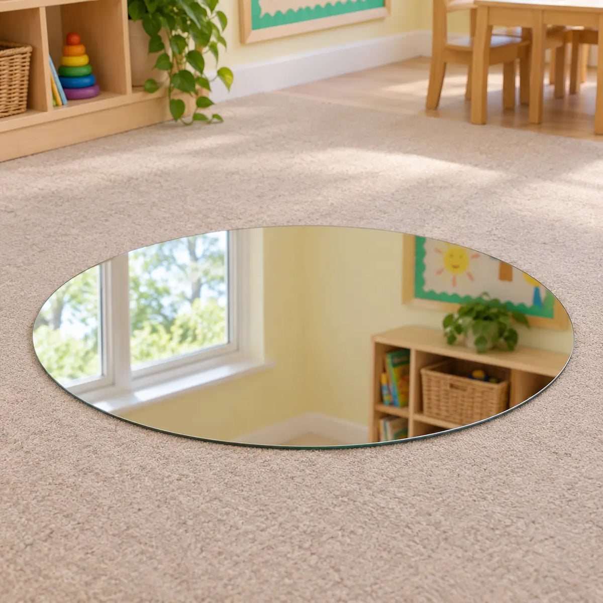 Round Visual Perception Mirror natural UK early years view 5