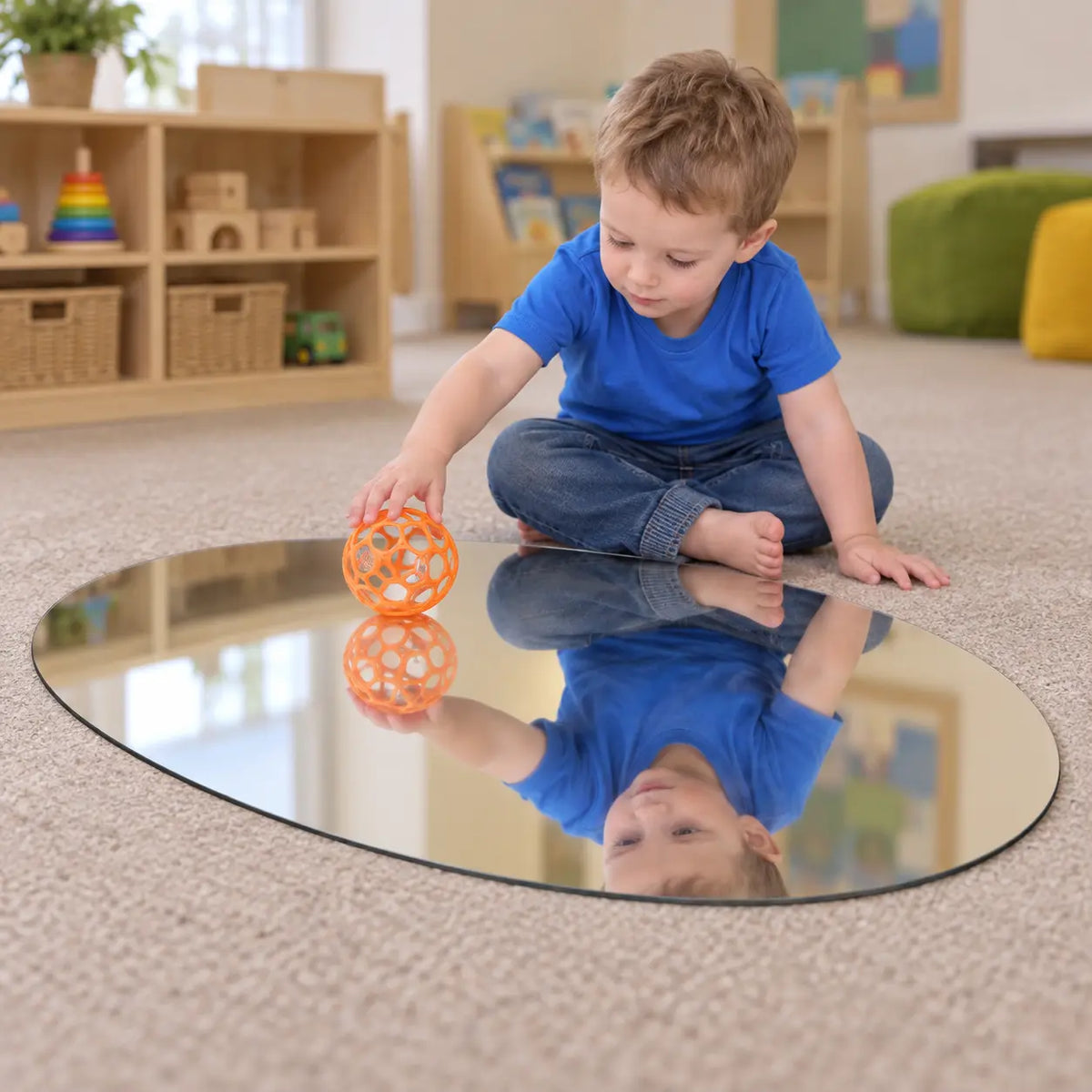 Round Visual Perception Mirror natural UK early years view 6