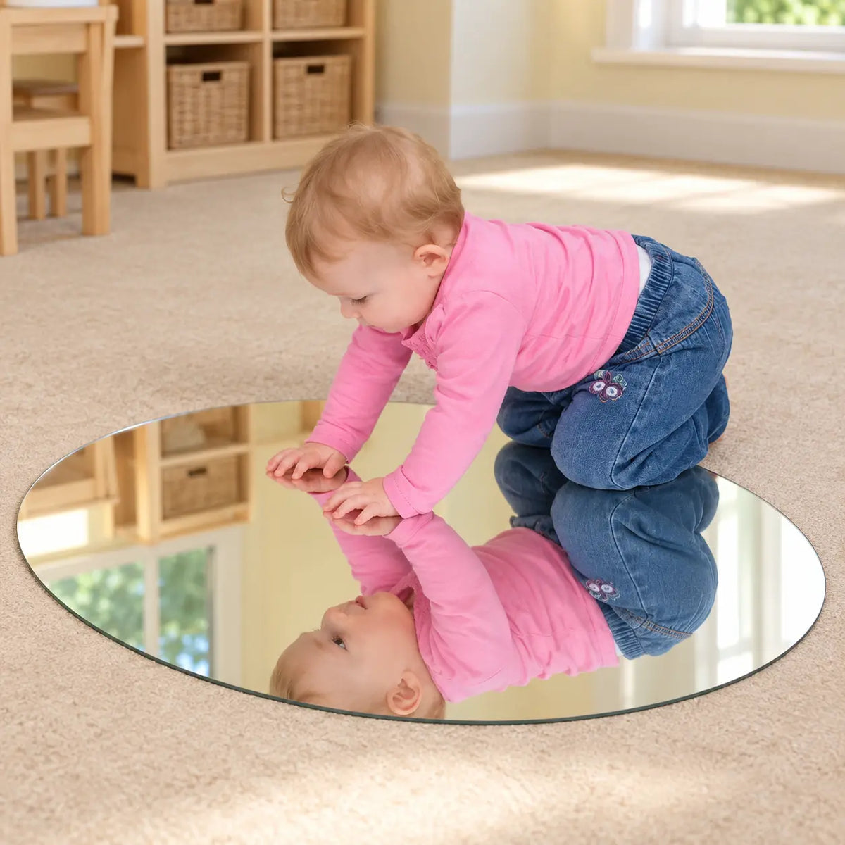 Round Visual Perception Mirror natural UK early years view 7