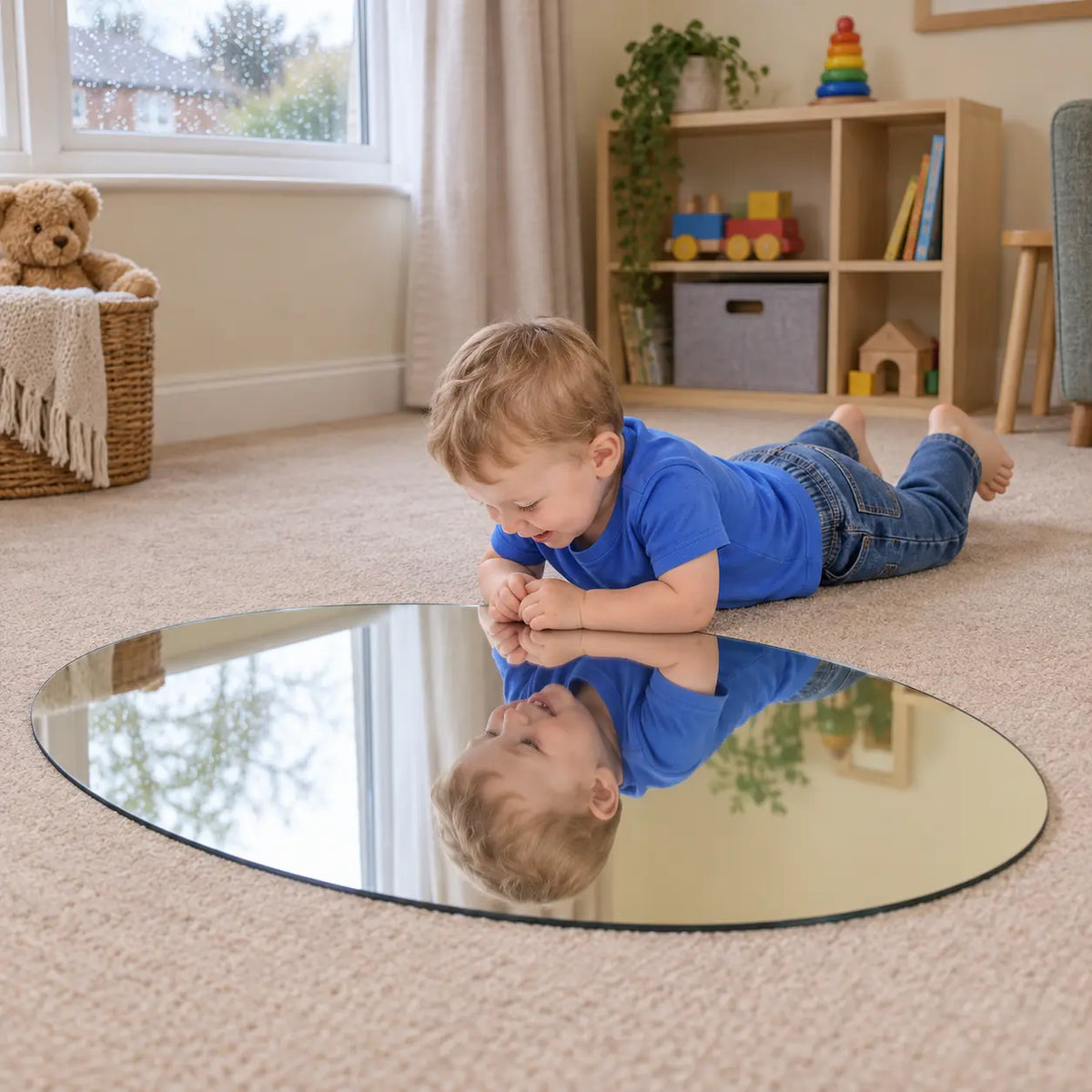 Round Visual Perception Mirror natural UK early years view 8