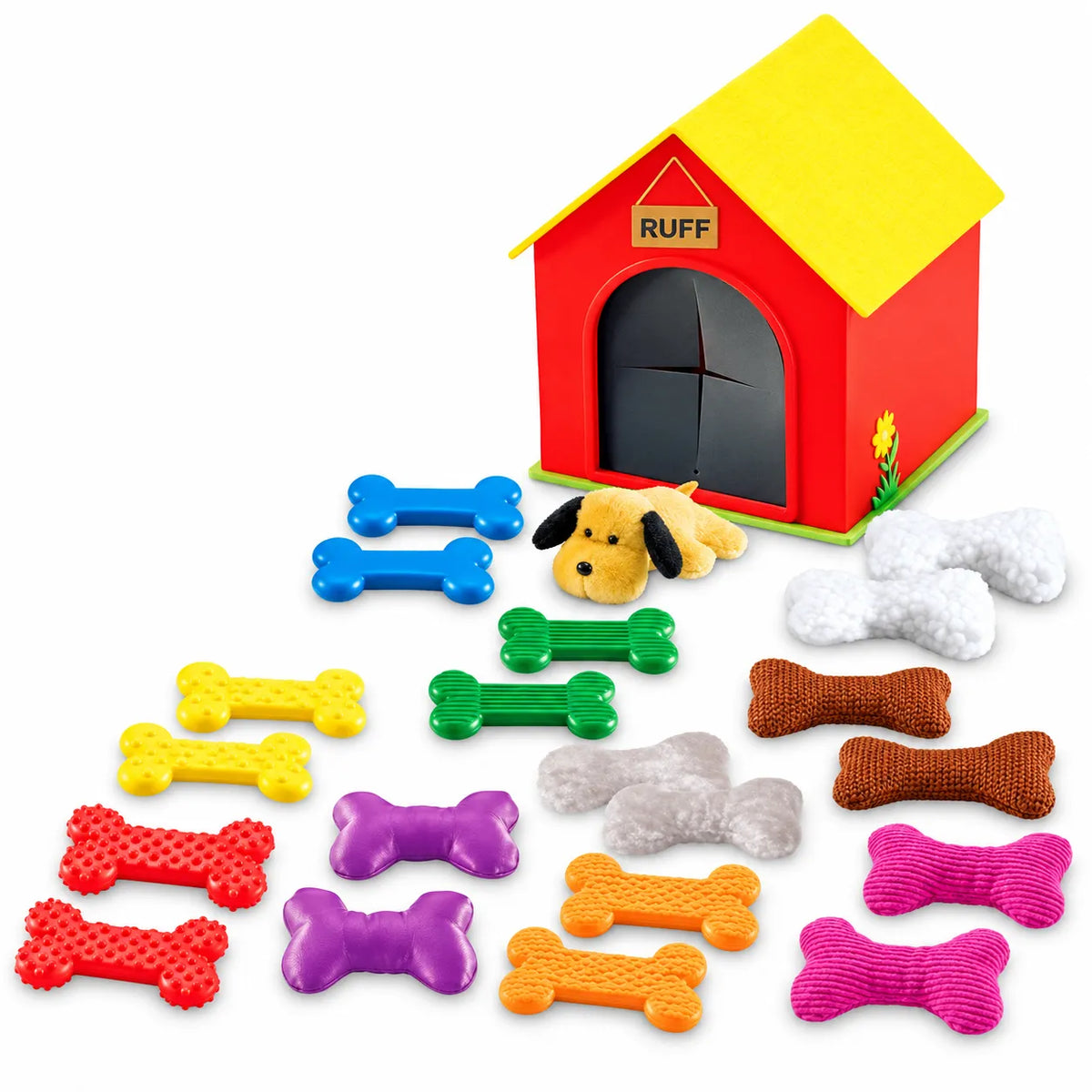 Ruff's House Teaching Tactile Set – house, plush dog and twenty textured bones – view 4