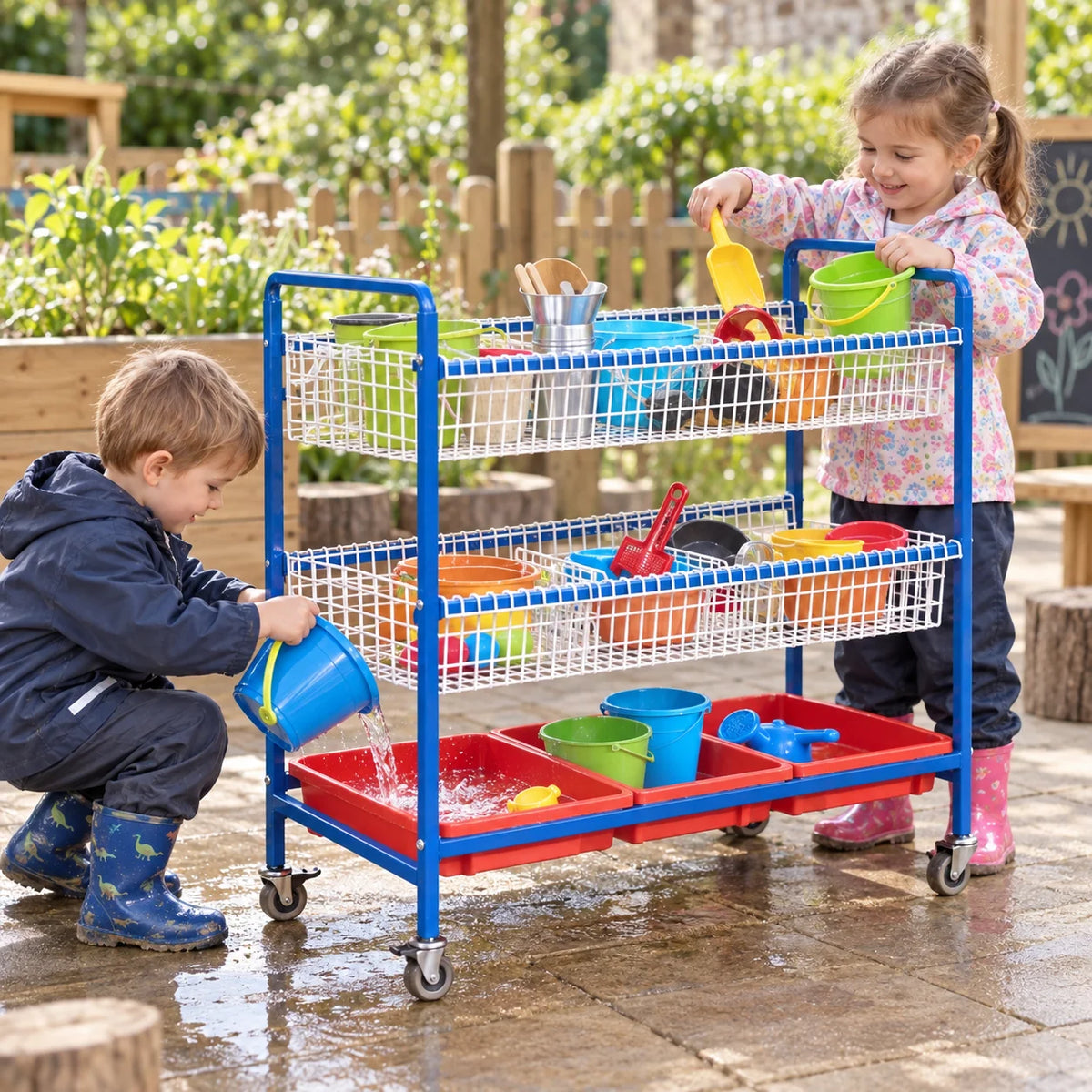 Sand and Water Metal Trolley-Sand and Water Metal Trolley