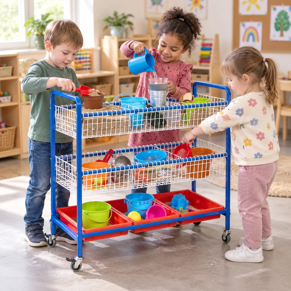 Sand and Water Metal Trolley-Sand and Water Metal Trolley