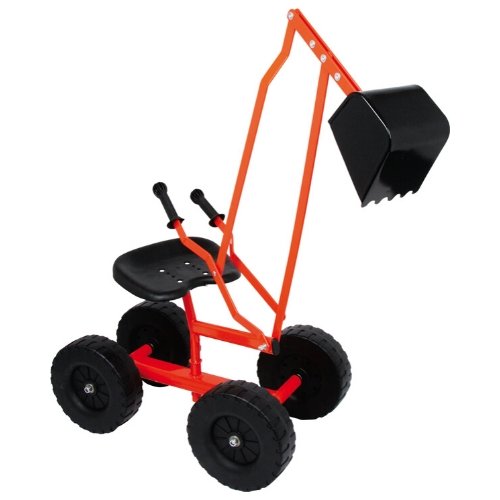 Sand Digger with wheels, A robust sand digger for outdoor sand play. Rotates up to 360 degrees, with great scooping action and sturdy plastic wheels. Made of metal, with a plastic bucket seat. Children will love the Sand Digger with wheels and its a great piece of equipment for imaginary play out and about in the garden. The Legler Sand Digger with wheels is a durable and quality toy to add to your garden this summer. Approx. 104 x 33 x 58 cm Seat height approx. 35 cm, Max. load capacity 50 kg, Sand Digger 