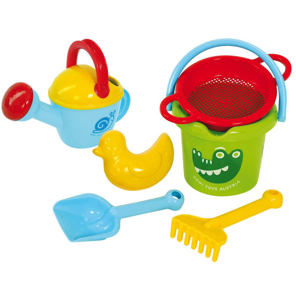 Sand Set Duck, This brightly coloured Sand Set includes everything your little one will need to have fun on the beach or in the sandpit. Build a sandcastle with the bucket and spade, fill the watering can with water, create sandmoulds, sieve through the sand to find treasure or make patterns in the sand using the rake! Consists of 6 play pieces. Dimensions: W 14cm x H 13cm x L 14cm Weight: Suitable for children from: 12 Months + Brand: Gowi Toys, Sand & Water Set,childrens sand and water tray table,school w