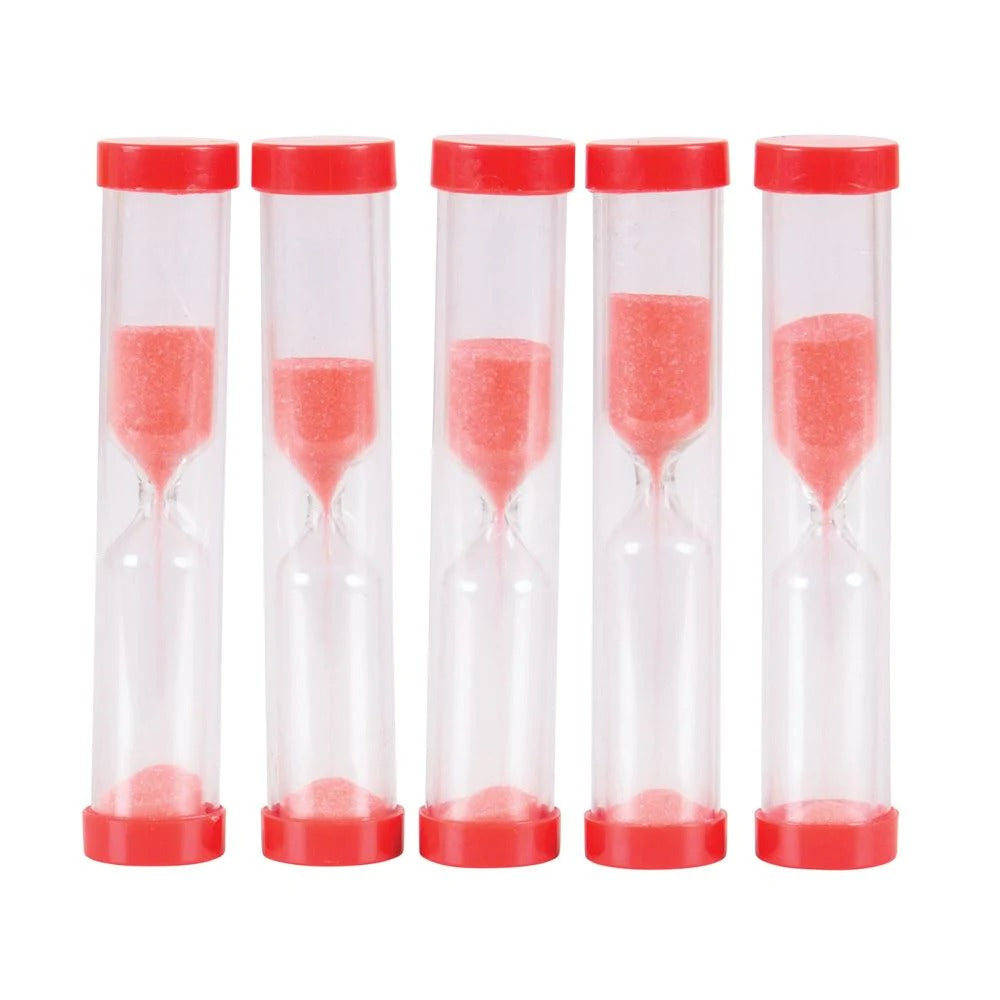 Sand timer mini 30 Seconds Pack of 5, Introducing the Sand timer mini 30 Seconds - the ultimate classroom essential to help children develop a solid understanding of time. This pack includes 5 sand timers, each of which counts down 30 seconds.Designed as an alternative to stop clocks, these sand timers provide a visual representation of the passing of time, making it easier for children to grasp the concept. With their compact size and easy-to-use design, these timers are perfect for any classroom setting.N
