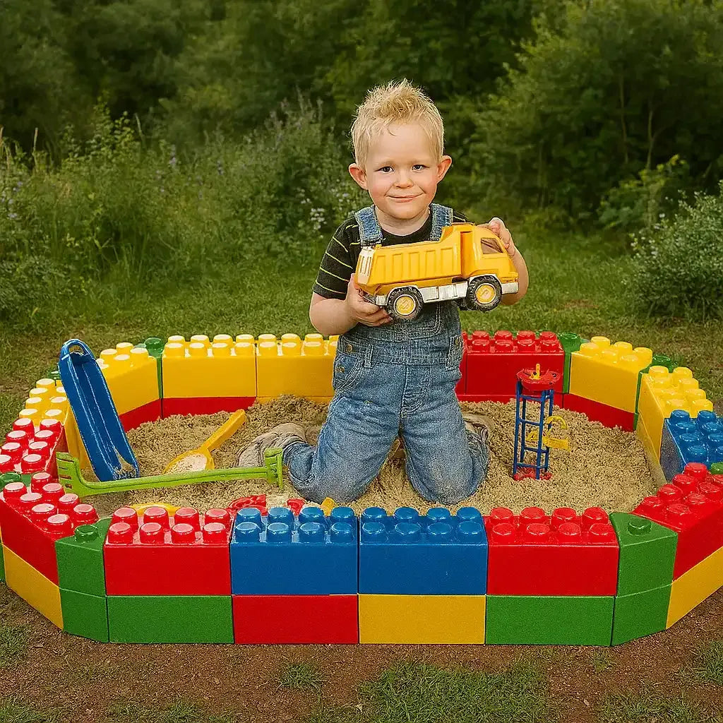 Sandpit with building bricks-Sandpit with building bricks