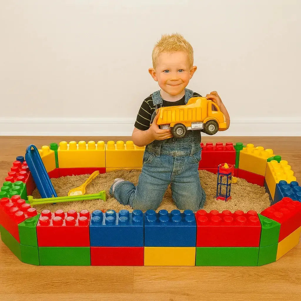 Sandpit with building bricks-Sandpit with building bricks