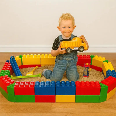 Sandpit with building bricks-Sandpit with building bricks