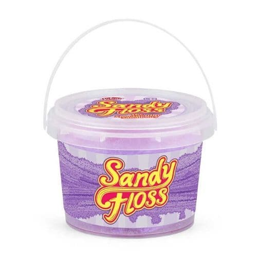 Sandy Floss, Sandy Floss is a Sand-like putty that become super stretchy and pliable as you handle it. Whilst it looks like sand initially, as you play with the putty it gels together and can be moulded into shapes or trickled between your hands with a waterfall effect. The Sandy Floss tub contains a very generous 300g helping of Sandy Floss putty too, ensuring there's plenty to go around. Available in four colours - pink, purple, blue and green. Large tub of sand-like putty Becomes stretchy and pliable as 