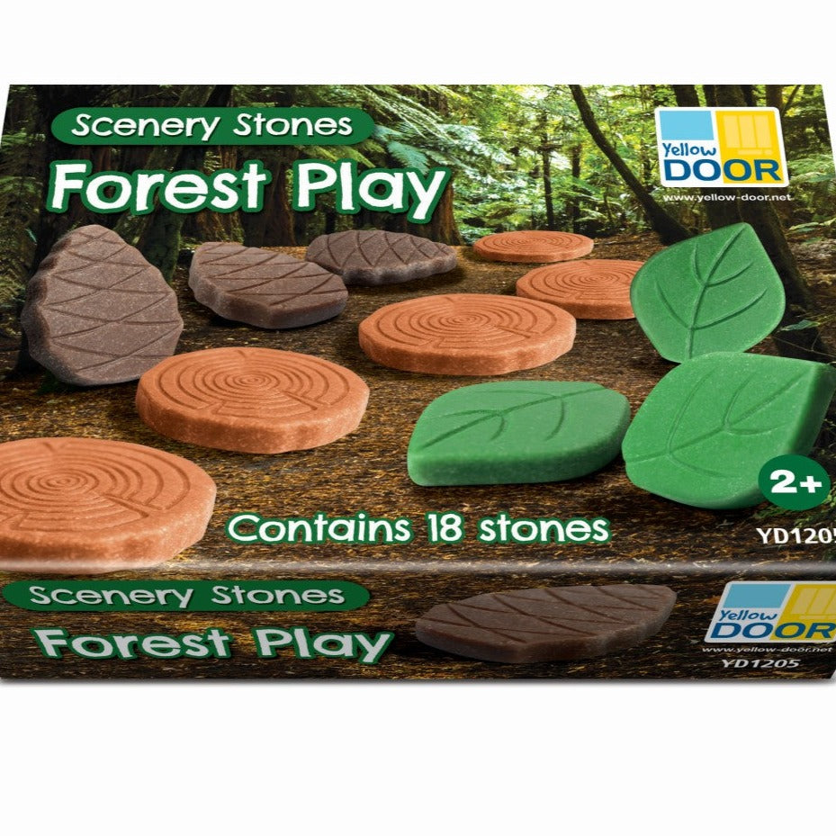 Scenery Stones Forest Play, The Scenery Stones Forest Play set will unleash your child's creativity and imagination as they step into a world inspired by nature. Your little ones will love the intricate details of these sensory stones, featuring leaves, log slices, and pine cones.With these amazing stones, children can let their imaginations run wild as they create and invent their own stories. As they explore and play, they will develop important cognitive and language skills, making these stones a valuabl