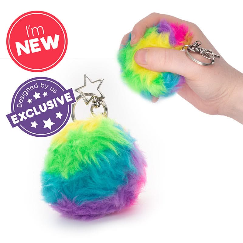 Scrunchems Furry Squish Ball Keychain-Scrunchems Furry Squish Ball Keychain
